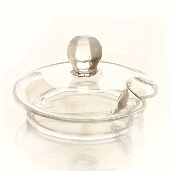 250ml Clear Glass Sugar Bowl with Spoon- Transparent Spice Jar for Kitchen