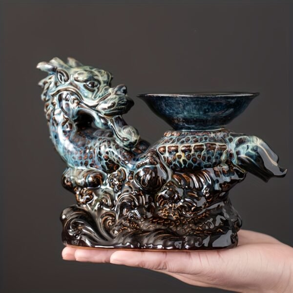 38079f88-7dcc-429d-8d97-a6e2528afaa3.jpg 1 Set, Creative Dragon, Kiln-turned Ceramic Lazy Tea Set, Fully Automatic Rotating Water Teapot, Magnetic Water Drawing Teapot, with 8 Tea Cups, Tea Tray