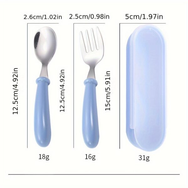 3939d410-77cc-11ef-a282-0a580a699c58.jpg 2pcs Set Baby Growth Commemorative Gift Training Spoon And Fork Food-Grade Safe Tableware