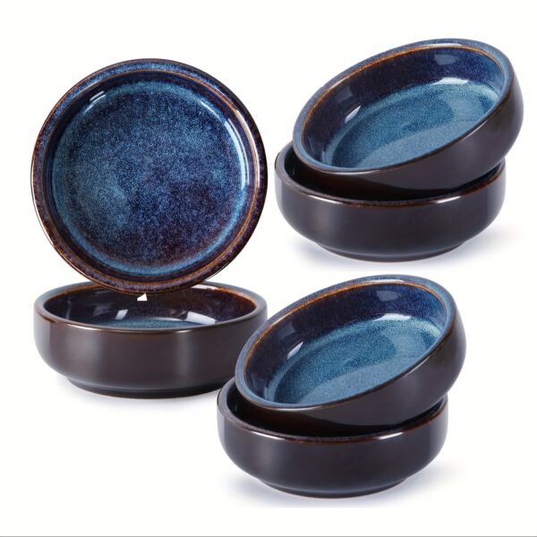 3b8dd5c9-7f36-4adf-9760-91a76e746ff9.jpg 6pcs Set 3.3-Inch Japanese Kiln-Transformed Seasoning Dish Round Soy Sauce Dish Ceramic Snack Dip Bowl Modern Tableware