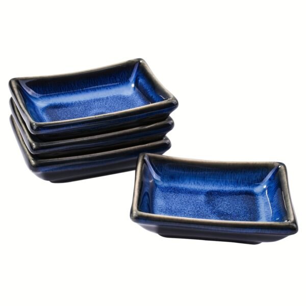 462f2544f7c001e79862afa24fd0d873.jpg 4 Blue Ceramic Square Dishes Sauce Dishes Snack Dessert Dishes Essential small tableware