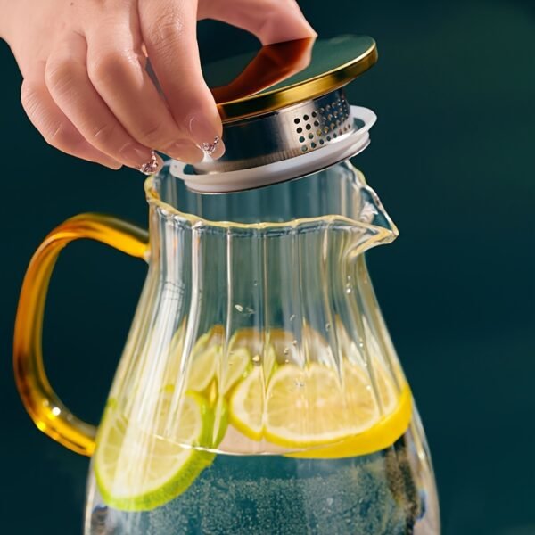 47099f93-44fe-4354-9583-3072a7ab5d0d.jpg 1pc Large Capacity (1800ml/60.87oz) Borosilicate Glass Pitcher