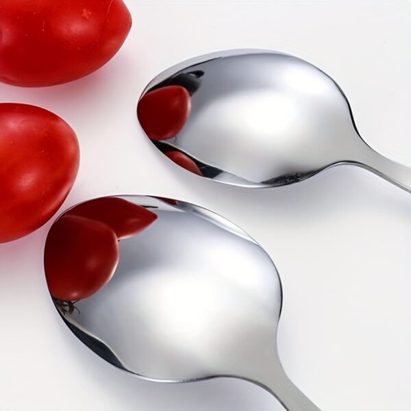 6c9a101e-a808-40c6-aca6-c225bfbde3ff.jpg 4pcs Stainless Steel Cutlery Set with Glazed Ceramic Handle - Macaron Color Fork, Spoon, Knife & Rice/Soup Spoons