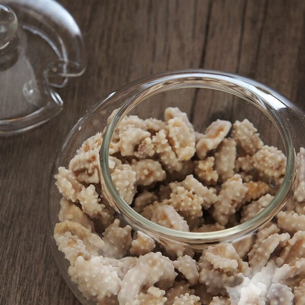 250ml Clear Glass Sugar Bowl with Spoon- Transparent Spice Jar for Kitchen