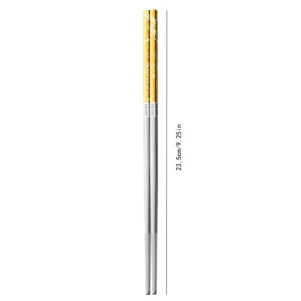 8212a1a6-1b72-49d6-81eb-733b1379e2a6.jpg Pair of Portable Chopsticks, 304 Stainless Steel Metal Chopsticks, Dragon and Phoenix Pattern Laser Engraving, Dishwasher Safe, Reusable, Non-Slip