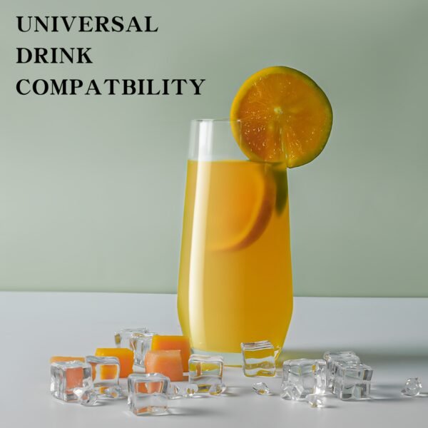 2pcs -215Ml- Crystal Clear Glass Cups with Cold Cut End - Multi-Purpose for Wine, Cocktails, Water