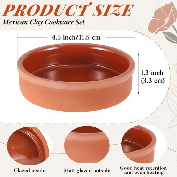 9643a7bb-ca6b-4dd5-a165-0d22ec3d842c.jpg 1pc Terracotta 11.43 cm Cooking Bowls, 8.5oz Cooking Clay Bowl