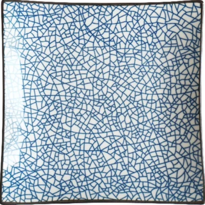 Japanese Ceramic Square Shape Dinner Dish Plate Crockery Ceramic Dinnerware Blue and White Bone China