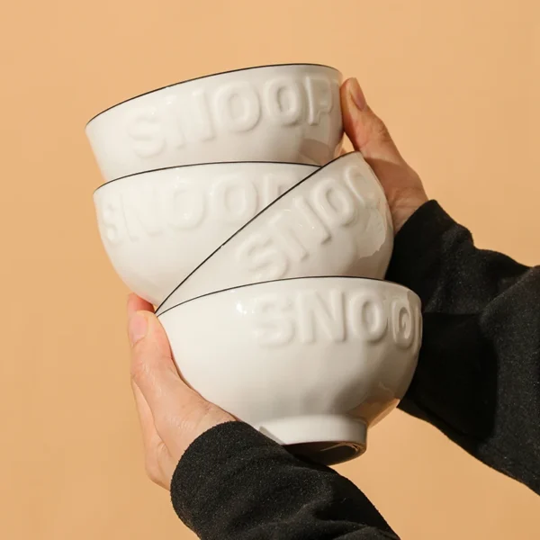 S06a371e261904f91bc615348a74afdd0B.webp 4.5inch Cute Cartoon Anime Snoopy Ceramics Bowls Breakfast Noodles Salad Fruit Rice Goblet Bowl - Assorted Colors