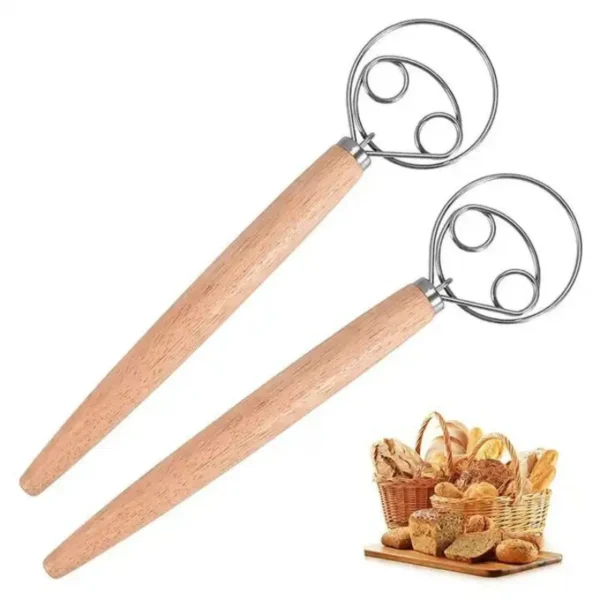S0b99f85e826e459f8fba05fb2a0fc0d34.webp 1Pc Danish Dough Whisk With Plastic Handle, Dutch Style Bread Whisk For Dough Cooking Kitchen With Stainless Steel Danish Whisk