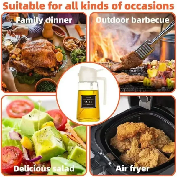 S23b2b0481faf4db885275cc54a2bf6978.webp 2pcs Oil Sprayer for Cooking, Kitchen 2 in 1 Spray and Pour Olive Oil Dispenser with Stickers,470ML Glass Oil Spray Bottle