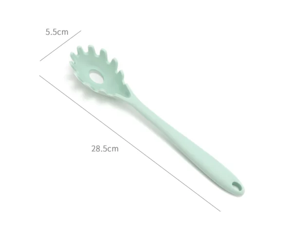 S364307f2fb6e4383bf6f71326db0b565Y.webp 11.2 inch Pasta Fork Premium Silicone Spaghetti Strainer Heat Resistant Noodle Spoon Server Food Grade Kitchen Cooking Tools - Assorted Colors