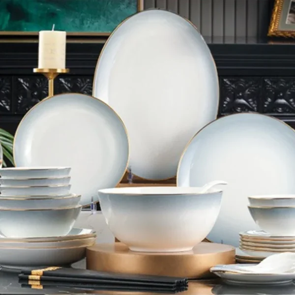 S4c974435c14647acaed46b87e58aa6acj.webp 48pcs Ceramic tableware set, light luxury bowls and dishes set for household use