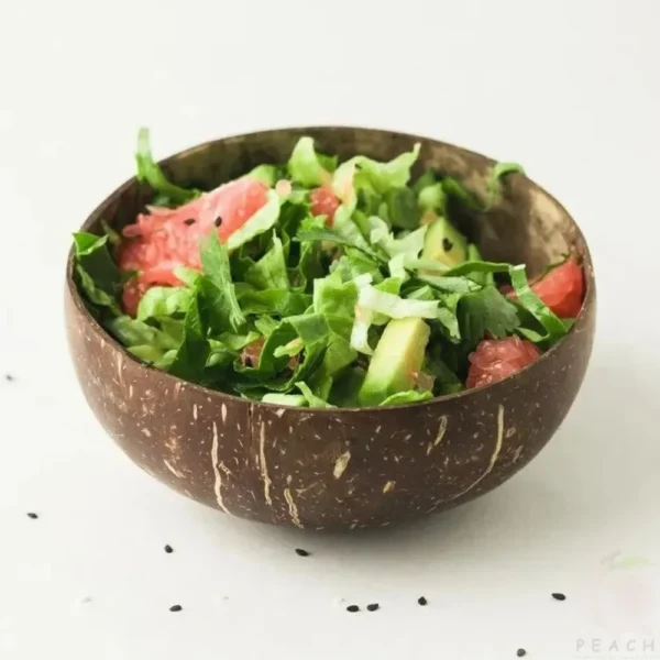 S81fe79a5d7754dfd93b41abba5d42c3fM.webp Polished Coconut Bowls and Wooden Spoon Sets Natural Coconut Salad Smoothie Bowls