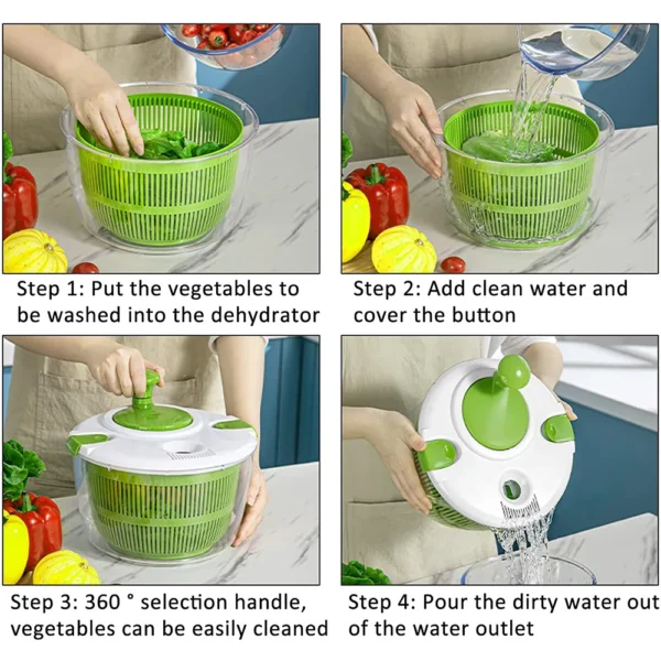 S8a3d0ece578147339644f1decfcf5369s.webp LMETJMA 5 L Large Salad Spinner Vegetable Washer Dryer Drainer Strainer with Bowl Colander Multi-Use Lettuce Spinner JT252