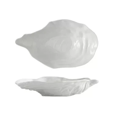 Tableware Ceramic Sashimi Plate Oyster Shell Shape Creative Storage Dish Multi-Function Reusable Salad Plate Fruit