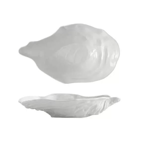 Sa3cc2dcfe7b94322b8e98ec78d8105ebY.webp Tableware Ceramic Sashimi Plate Oyster Shell Shape Creative Storage Dish Multi-Function Reusable Salad Plate Fruit