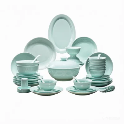 Celadon Dinnerware Set 30pcs Ceramics Dish Sets Full Set Luxury China Tableware Set Modern Dinner Set 10/16 Persons
