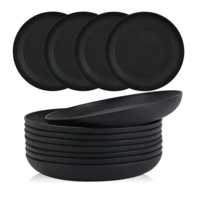 Sdcbc764a8d7a454aa4a4419960ab6a94D.webp 12pcs Reusable plastic PP plates, dishwasher and microwave safe