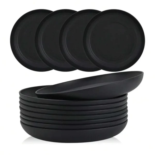 Sdcbc764a8d7a454aa4a4419960ab6a94D.webp 12pcs Reusable plastic PP plates, dishwasher and microwave safe