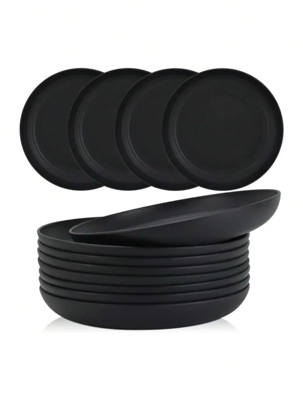 Sdcbc764a8d7a454aa4a4419960ab6a94D.webp 12pcs Reusable plastic PP plates, dishwasher and microwave safe