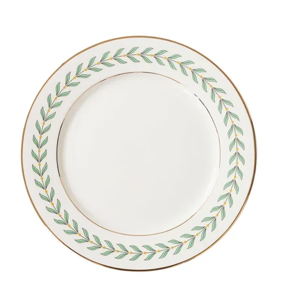 Sf23dfe9b2b164f3ba8411a1ced21e33bd.webp Korean Green Leaf Dinner Plate, Saucer Set Ins Beautiful Dessert Salad Ceramic Plate for Food Crockery