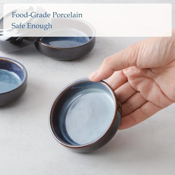 ab6316bb-ee81-4608-95e8-cc011d1b459a.jpg 6pcs Set 3.3-Inch Japanese Kiln-Transformed Seasoning Dish Round Soy Sauce Dish Ceramic Snack Dip Bowl Modern Tableware