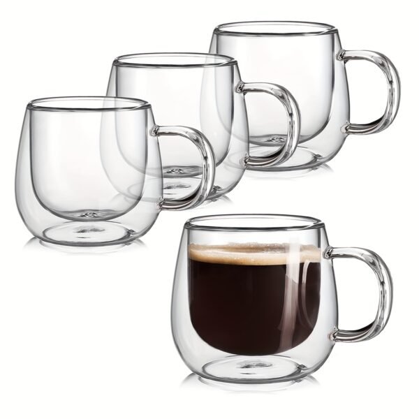 c839eac6-8fe2-4ca2-a7e1-0202925183e2.jpg 4pcs Set - 300ml - High Borosilicate Double-walled Glass Coffee Cups, Insulated Glass Coffee Cups, Transparent Glass Cups