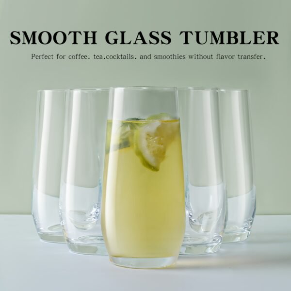 2pcs -215Ml- Crystal Clear Glass Cups with Cold Cut End - Multi-Purpose for Wine, Cocktails, Water