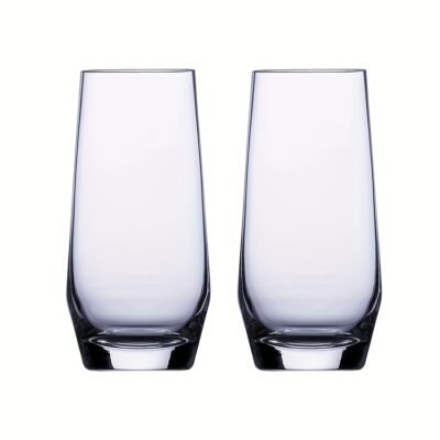 2pcs -215Ml- Crystal Clear Glass Cups with Cold Cut End - Multi-Purpose for Wine, Cocktails, Water